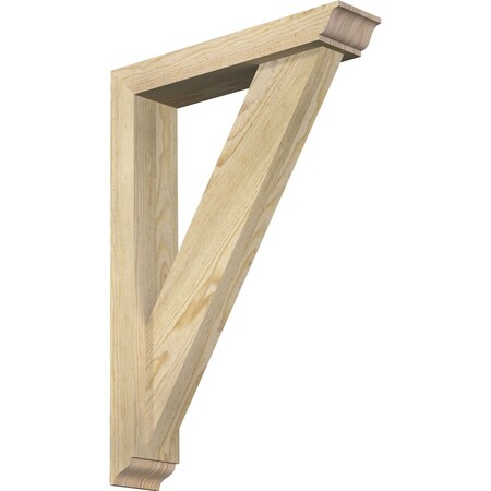 Ekena Millwork Traditional Traditional Rough Sawn Bracket w/ Offset Brace, Douglas Fir, 4"W x 18"D x 26"H BKT0402X18X26TRA01RDF